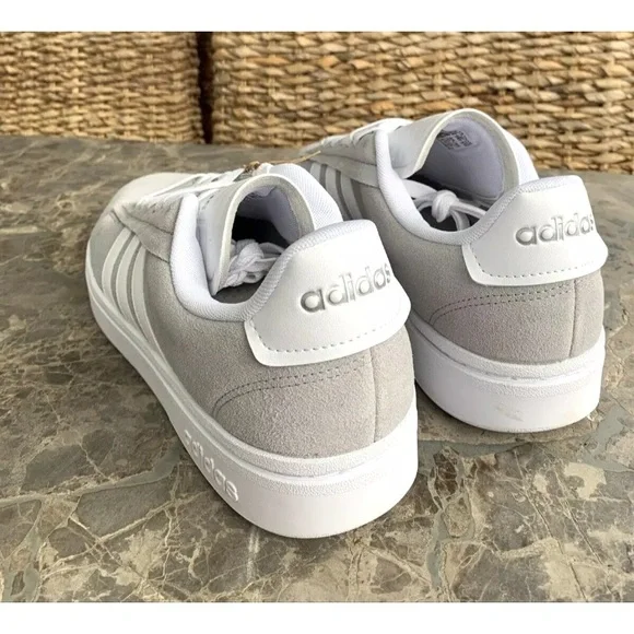 Adidas Grand Court Alpha Sneaker Suede Leather Grey White Couldfoam Comfort - Picture 9 of 15